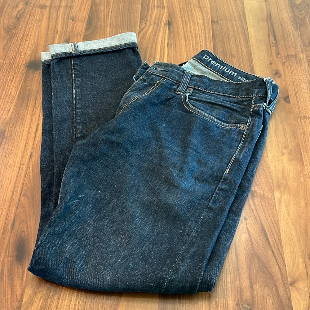 GAP Premium Slim Straight Selvedge Denim Jeans | 30 x 32